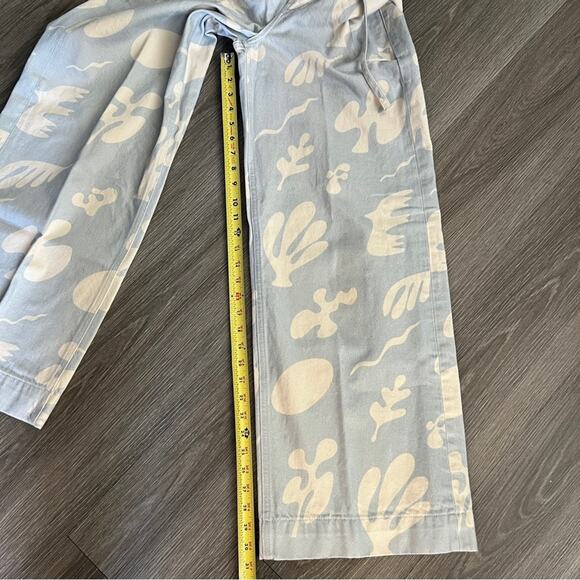 FRAME High Waist Baggy Jeans In Tropical Chambray Abstract Size 27 - Picture 2 of 9